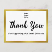 Vielen Dank, dass Sie Script Elegant Schwarz-weiß  Postkarte (Vorderseite)