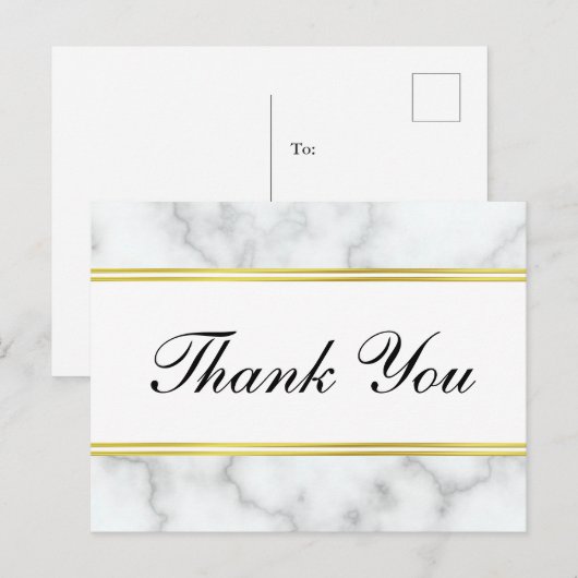 Vielen Dank, dass Sie Script Elegante Imitate Whit Postkarte (Vorne/Hinten)