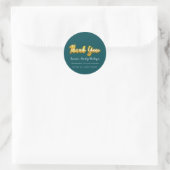 Vielen Dank, dass Sie Script Name 16th Bridal Gold Runder Aufkleber (Tasche)