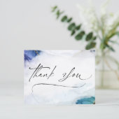 Vielen Dank, dass Sie Script Watercolor Gold Elega Postkarte (Stehend Vorderseite)