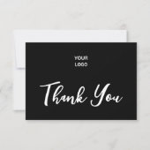 Vielen Dank, dass Sie sich beim Schwarzen Firmenlo Dankeskarte (Vorderseite)