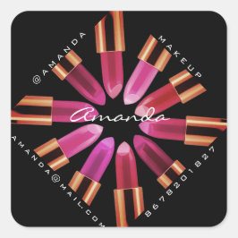 Vielen Dank, dass Sie sich die Rose Roter Lipstick Quadratischer Aufkleber