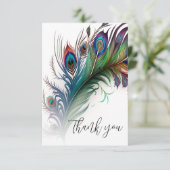 Vielen Dank, dass Sie sich für das Pfauenfederdesi Dankeskarte (Stehend Vorderseite)