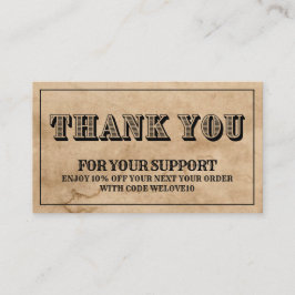 Vielen Dank, dass Sie sich für den Vintagen Wester Visitenkarte