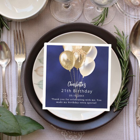 Vielen Dank, dass Sie sich für die Blaue Goldballo Serviette