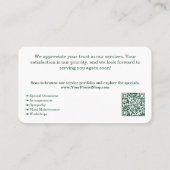 🌺 🌿 Vielen Dank, dass Sie sich für unseren Flori Visitenkarte (Rückseite)