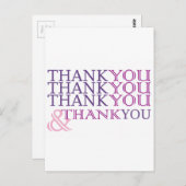 Vielen Dank, dass Sie sich in lila Text ausgezeich Postkarte (Vorne/Hinten)