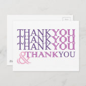 Vielen Dank, dass Sie sich in lila Text ausgezeich Postkarte (Vorne/Hinten)