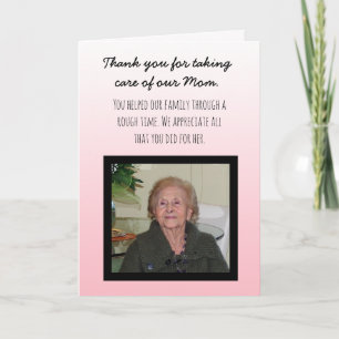 Vielen Dank, dass Sie sich um unsere Mama kümmern Karte