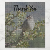 Vielen Dank, dass Sie Sparrow auf Branch Mosaic Au Weinetikett (Einzelnes Label)