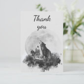 Vielen Dank, dass Sie Spaß haben mit drei Wolfen a Dankeskarte (Stehend Vorderseite)