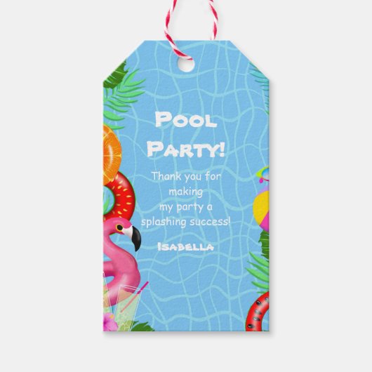 Vielen Dank, dass Sie Spaß Pool Party Schwimmen Ge Geschenkanhänger (Vorderseite)