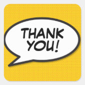 Vielen Dank, dass Sie sprechen Bubble Fun Modern Quadratischer Aufkleber (Vorderseite)