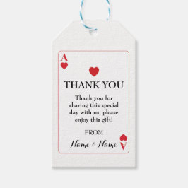 Vielen Dank, dass Sie Tag Wedding Playing Cards Ac Geschenkanhänger