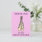 Vielen Dank, dass Sie Tanzlehrer Ballettschuhe Postkarte (Stehend Vorderseite)