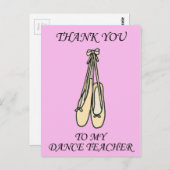 Vielen Dank, dass Sie Tanzlehrer Ballettschuhe Postkarte (Vorne/Hinten)