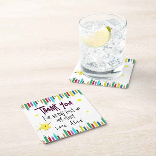 Vielen Dank, dass Sie Teil meiner Geschichte sind  Rechteckiger Pappuntersetzer (Vor Ort)