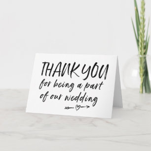 Vielen Dank, dass Sie Teil unserer Hochzeitskarte Dankeskarte