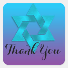 Vielen Dank, dass Sie Türkise zu Lila Ombre mit St Quadratischer Aufkleber