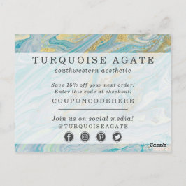 Vielen Dank, dass Sie Turquoise Gold Agate Stone G Postkarte