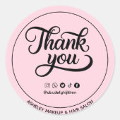 Vielen Dank, dass Sie Typografie Bürste Schriftart Runder Aufkleber (Vorderseite)