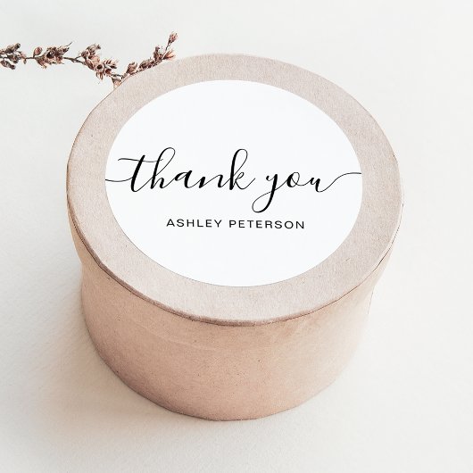 Vielen Dank, dass Sie Typografie minimalistisch sc Runder Aufkleber