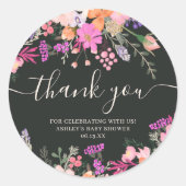 Vielen Dank, dass Sie Typografie Pastell Wiesen wi Runder Aufkleber (Vorderseite)