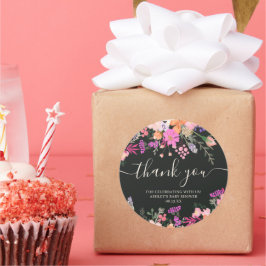 Vielen Dank, dass Sie Typografie Pastell Wiesen wi Runder Aufkleber