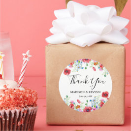 Vielen Dank, dass Sie Typografie Pastell Wiesen wi Runder Aufkleber