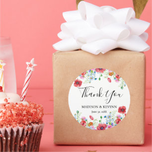 Vielen Dank, dass Sie Typografie Pastell Wiesen wi Runder Aufkleber