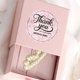 Vielen Dank, dass Sie Typografie rot Rose Gold Gli Runder Aufkleber