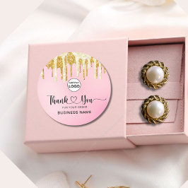 Vielen Dank, dass Sie Typografie rot Rose Gold Gli Runder Aufkleber