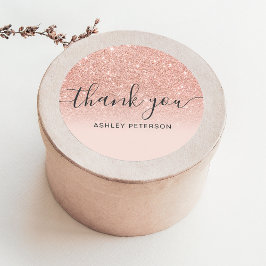 Vielen Dank, dass Sie Typografie rot Rose Gold Gli Runder Aufkleber
