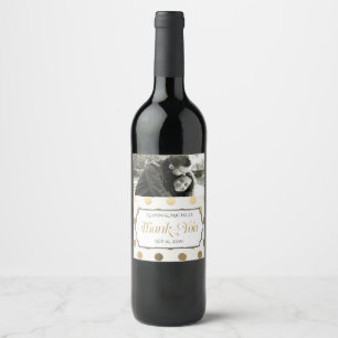 Vielen Dank, dass Sie Typografy Foto Custom Weddin Weinetikett