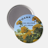 Vielen Dank, dass Sie uns helfen, Gelbe Blume Lehr Magnet (Vorderseite/Rückseite)