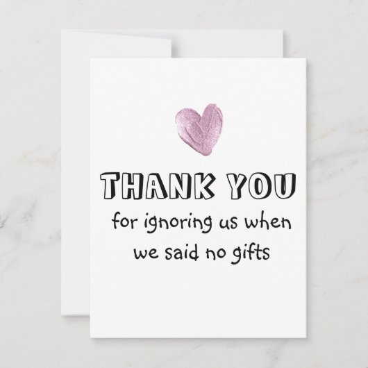 Vielen Dank, dass Sie uns ignoriert haben, als wir RSVP Karte (Vorderseite)