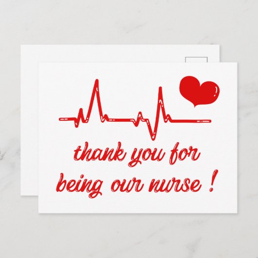 Vielen Dank, dass Sie unsere Krankenschwester sind Postkarte (Vorne/Hinten)