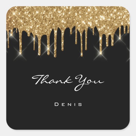 Vielen Dank, dass Sie Wedding Beauty Black Quadratischer Aufkleber (Vorderseite)