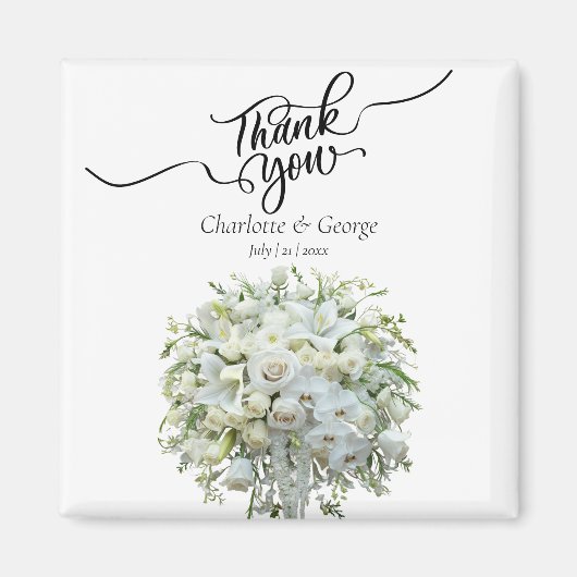 Vielen Dank, dass Sie Wedding Bouquet Blume Gastge Magnet (Vorne)