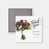 Vielen Dank, dass Sie Wedding Bouquet Blume Gastge Magnet (Vorderseite/Rückseite)