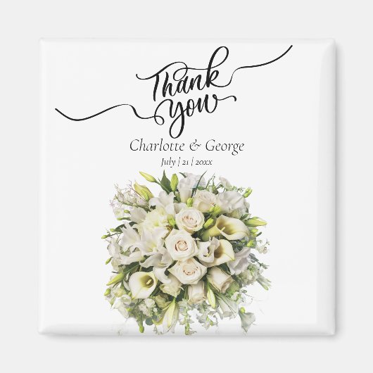 Vielen Dank, dass Sie Wedding Bouquet Blume Gastge Magnet (Vorne)