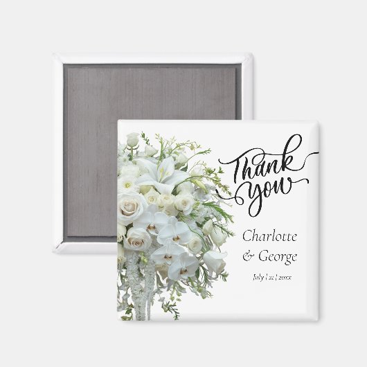 Vielen Dank, dass Sie Wedding Bouquet Blume Gastge Magnet (Vorderseite/Rückseite)