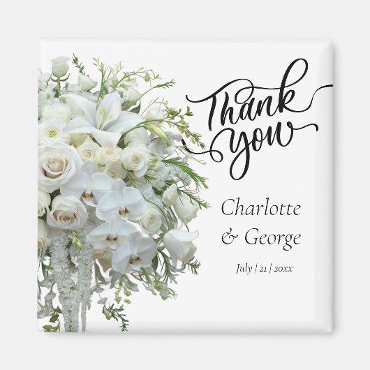 Vielen Dank, dass Sie Wedding Bouquet Blume Gastge Magnet (Vorne)