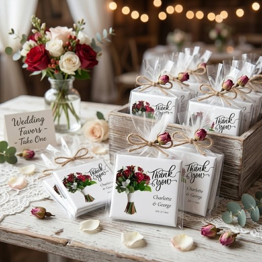 Vielen Dank, dass Sie Wedding Bouquet Blume Gastge Magnet