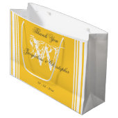 Vielen Dank, dass Sie weich gelb Sommer Hochzeitsc Große Geschenktüte (Vorderseite Schrägansicht)