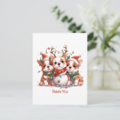 Vielen Dank, dass Sie Weihnachten Englisch Bulldog Postkarte (Stehend Vorderseite)