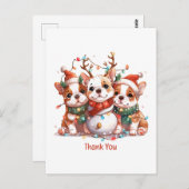 Vielen Dank, dass Sie Weihnachten Englisch Bulldog Postkarte (Vorne/Hinten)