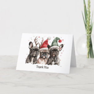 Vielen Dank, dass Sie Weihnachten Französisch Bull Dankeskarte