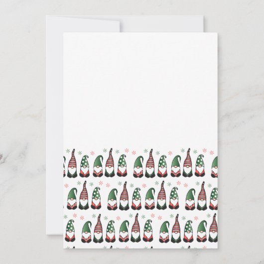 Vielen Dank, dass Sie Weihnachten Gnome Pattern Dankeskarte (Rückseite)