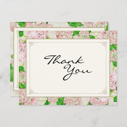 Vielen Dank, dass Sie wissen, Pink Hydrangea Lace Postkarte (Vorne/Hinten)